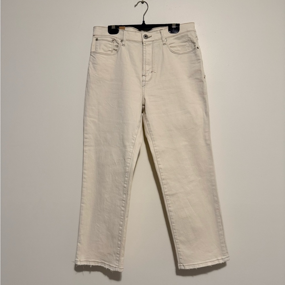 Kensie Vintage Luxe The Ella High-Rise Straight Beige Jeans SZ.8
